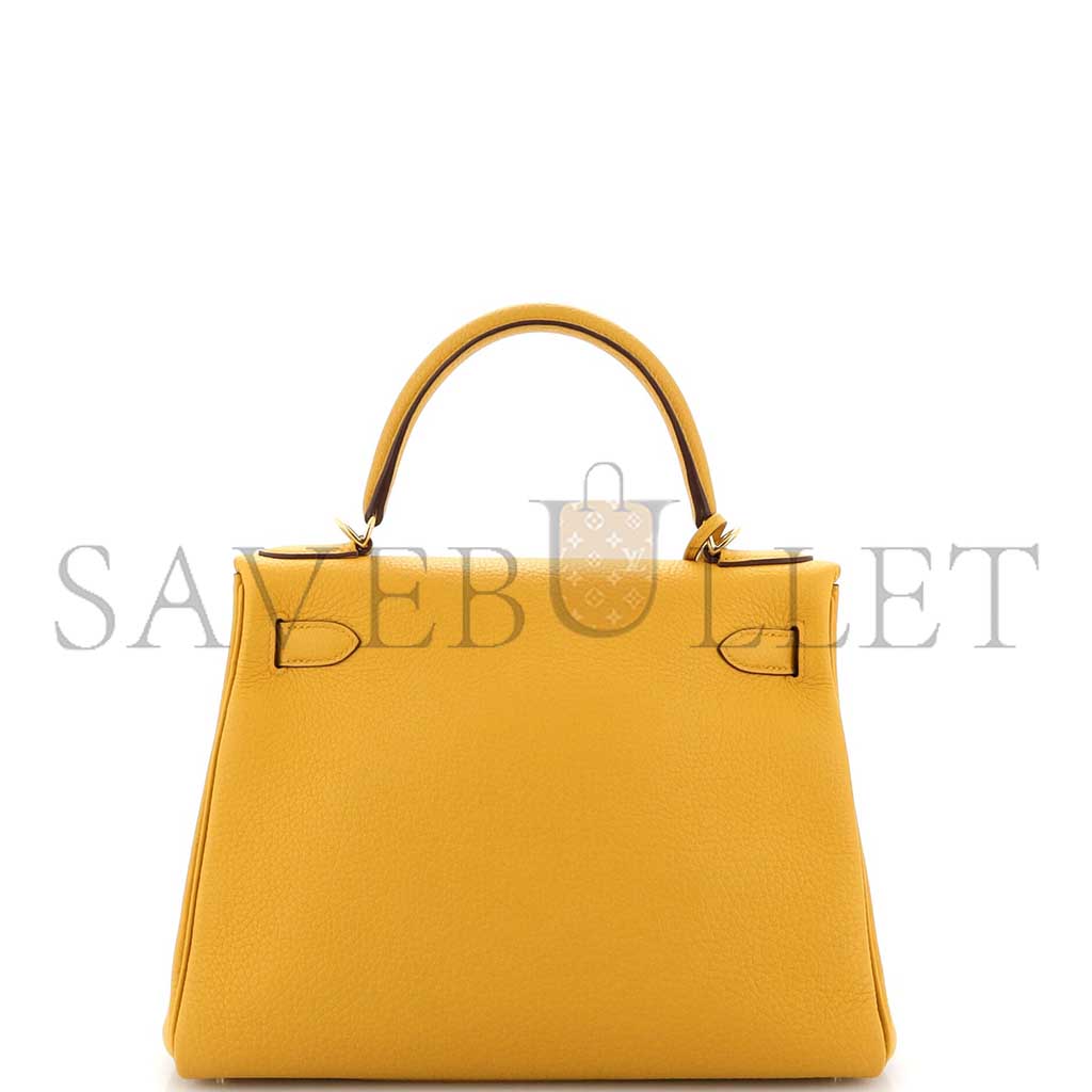 HERMÈS MASTER KELLY 28 AMBER YELLOW WITH GOLD HARDWARE (28*22*10cm)